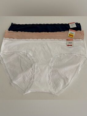 Jenni Intimates Lace Trim Panty Lot of 3 NWT